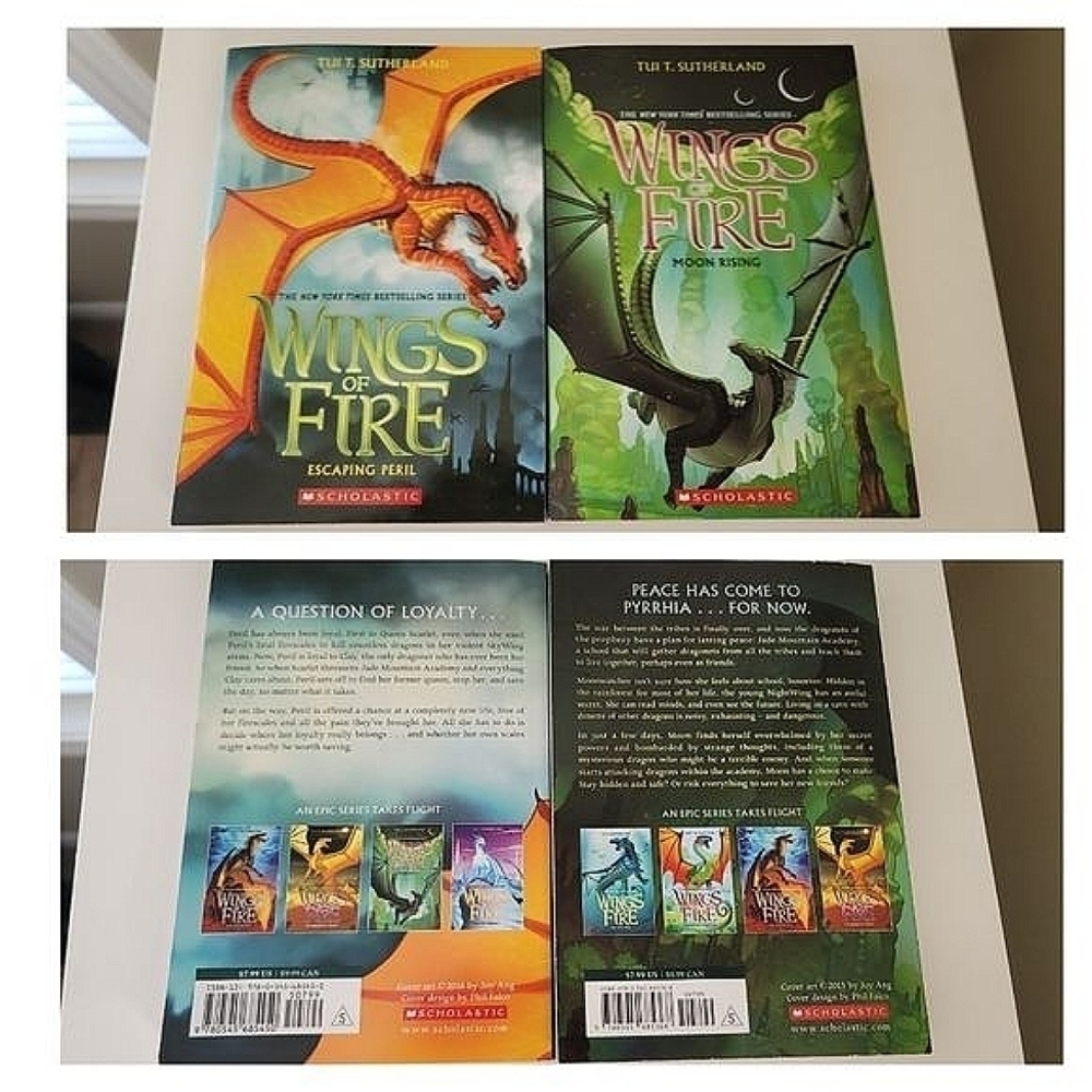 Wings Of Fire Book 6 Moon Rising & Book 8 Escaping Peril NEW T. Sutherland #487